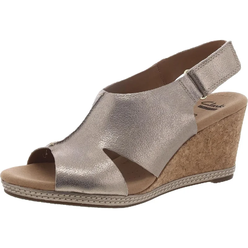 Season Sale Helio Float4 Womens Faux Suede Cork Wedge Sandals