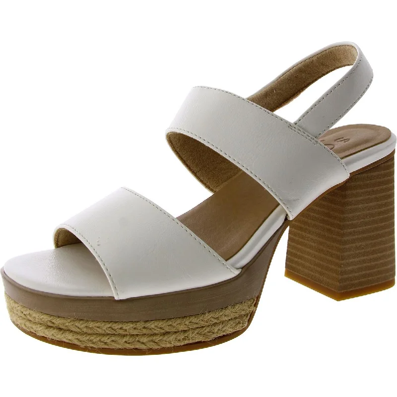 Weekend Exclusive Holly Womens Faux Leather Slingback Block Heel
