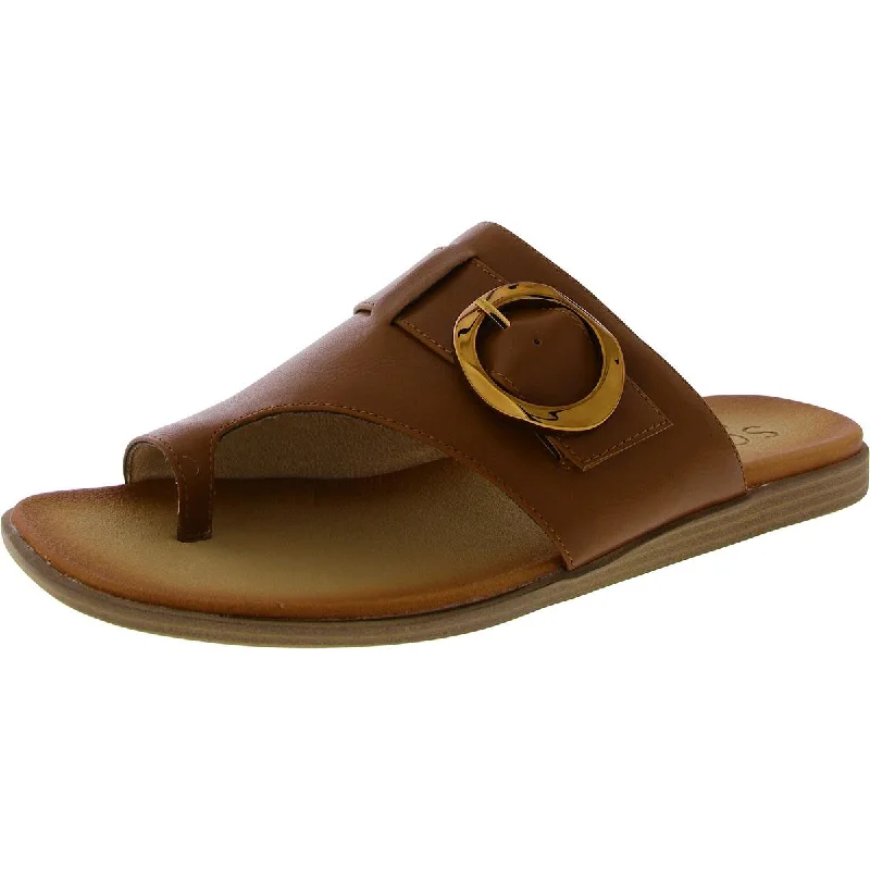 Style Breakthroughs JOANIE Womens Square toe Buckle Thong Sandals