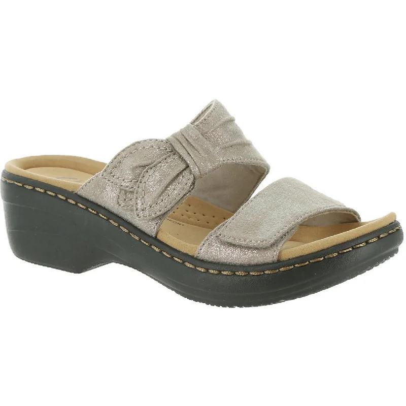 Stylish Statements Merliah Charm Womens Open Toe Slip On Wedge Sandals