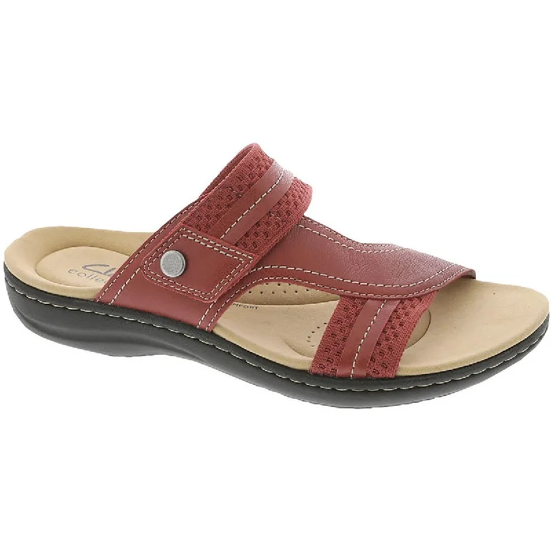 Unleash Your Style Laurieann Cara Womens Leather Slip-On Slide Sandals