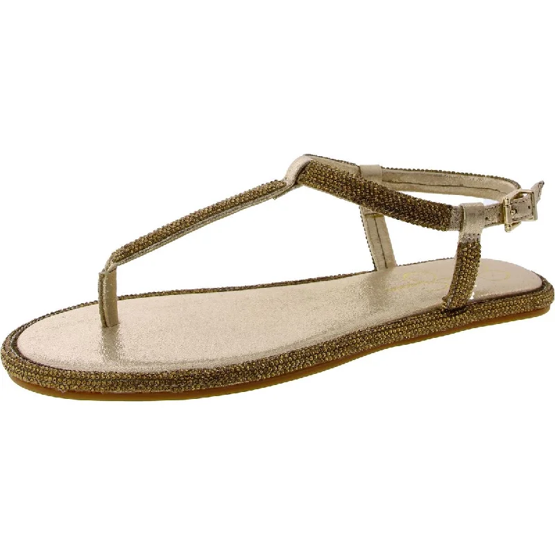 Forward Trendsetter Oliara Womens Shimmer Man Made T-Strap Sandals