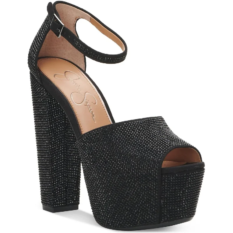 Step Ahead, Lead The Trend Dameka 2 Womens Microsuede Ankle Strap Platform Sandals