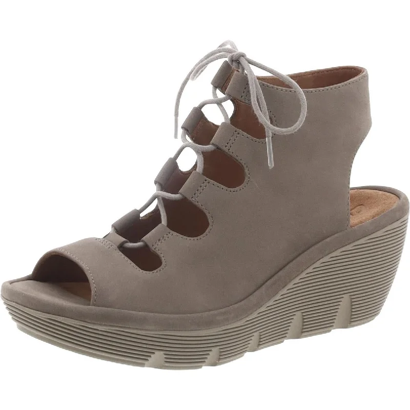 Unleash Your Trend Driven Style Clarene Grace Womens Nubuck Tie-Up Wedge Sandals