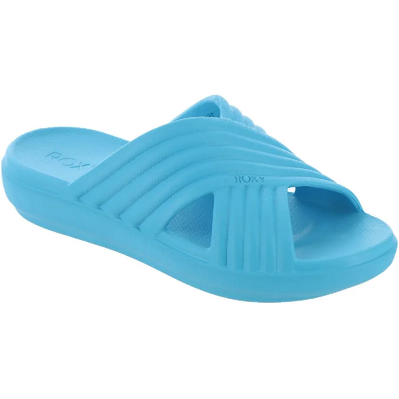 Explore What's New Womens Slip On Open Toe Slide Sandals