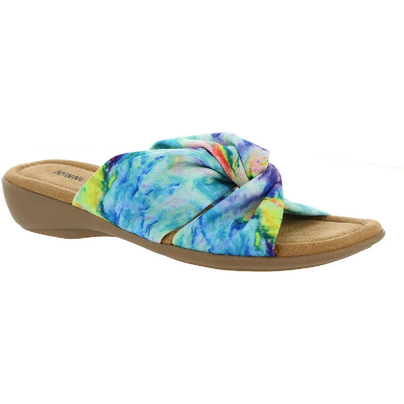 Don't Miss Out Sarong Womens Tie-Dye Criss-Cross Slide Sandals