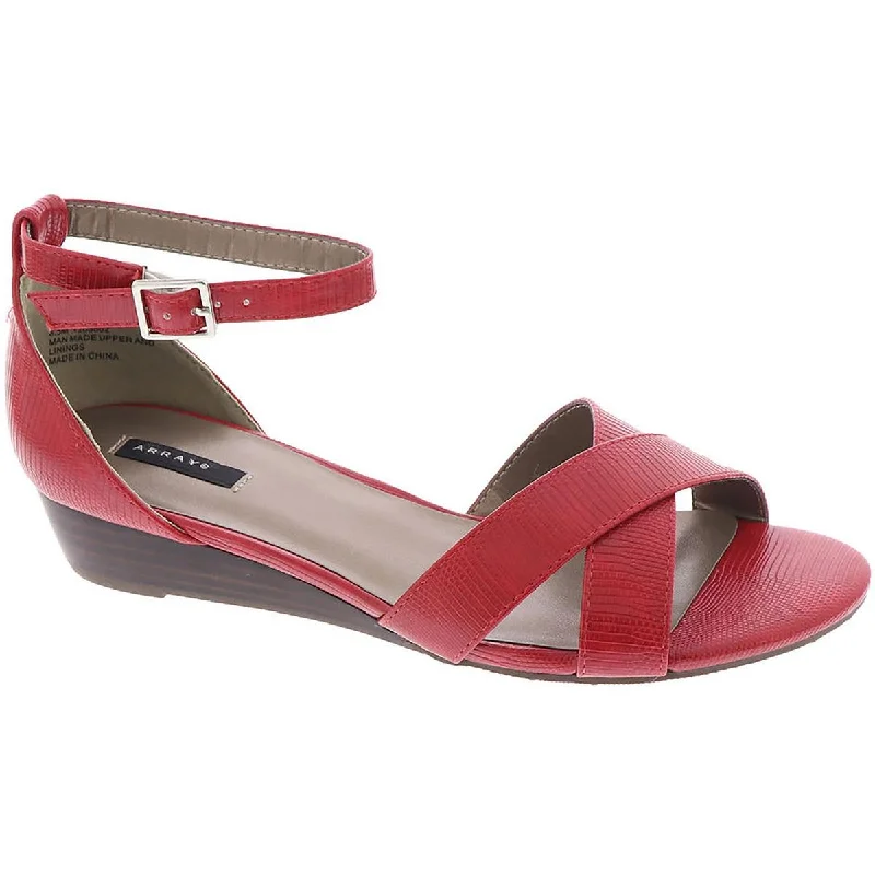 New Season Fashion Preview Sale Brooklyn Womens Faux Leather Criss-Cross Ankle Strap