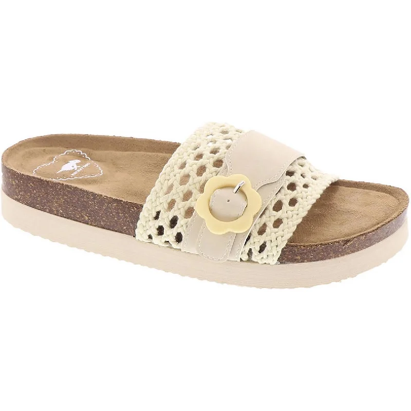 Sustainable Fashion Extravaganza Alma Womens Woven Buckle Slide Sandals
