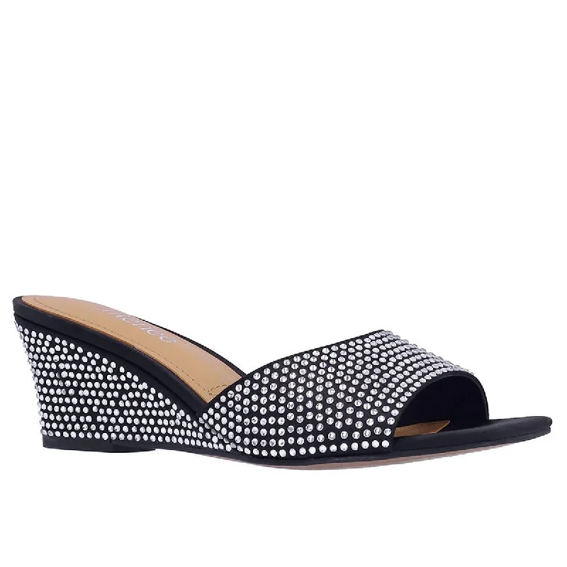Swimwear Summer Blowout Coralie Womens Embellished Slip-On Wedge Sandals