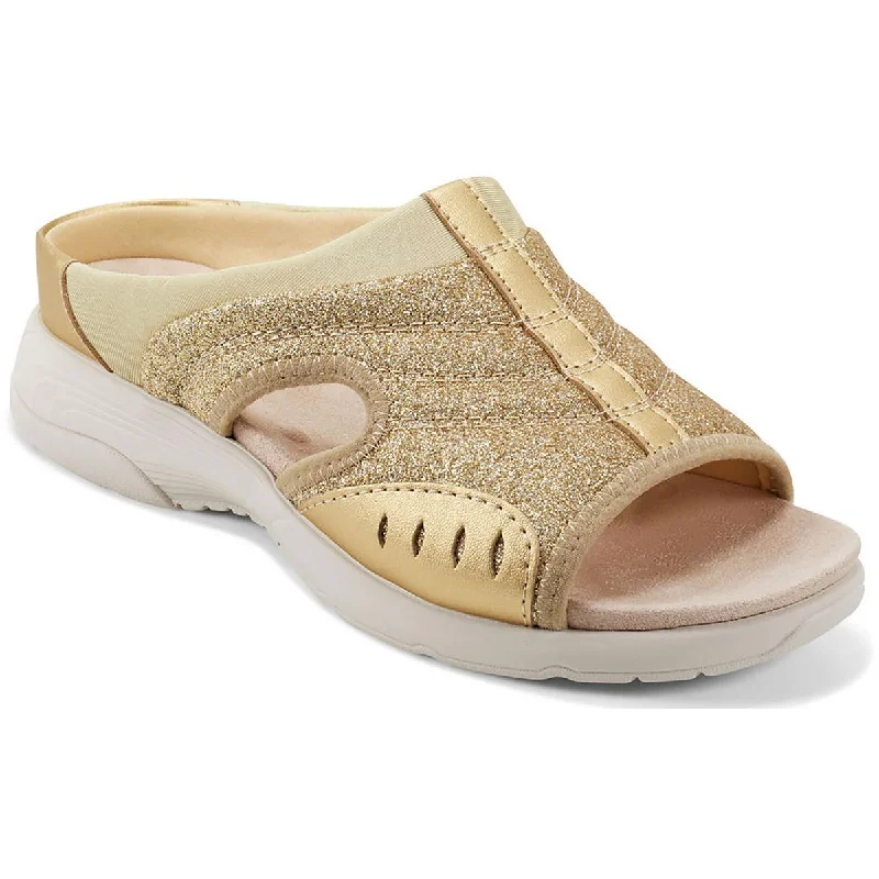 Discount Extravaganza Traciee 3 Womens Metallic Glitter Slide Sandals