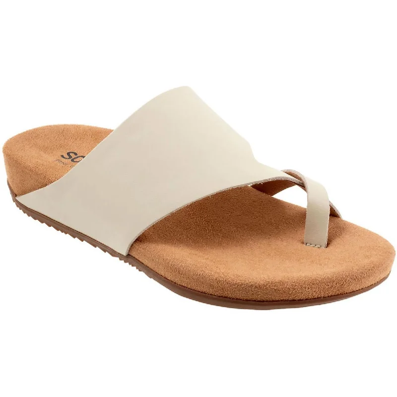Sleek Style Discounts Blaine Womens Leather Slip-On Slide Sandals