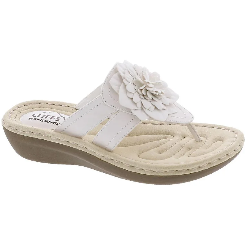 Polished Style Deals Cassia Womens Padded Insole Flip-Flop Wedge Sandals