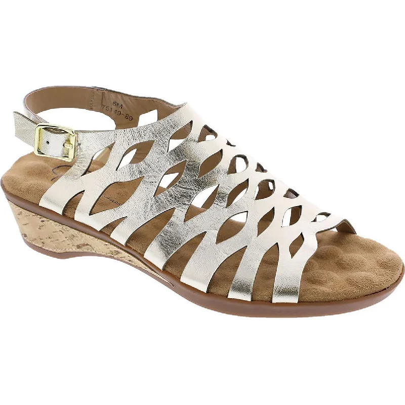 Fresh Fashion Discounts Katia Womens Leather Caged Wedge Sandals