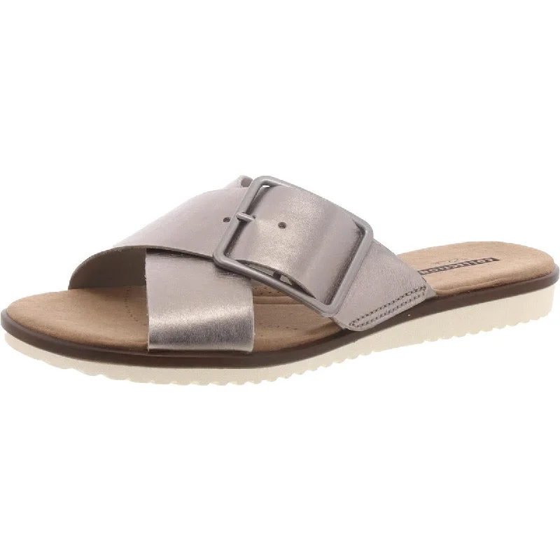 Cozy Winter Boots Promotion Kele Heather Womens Metallic Crisscross Slide Sandals