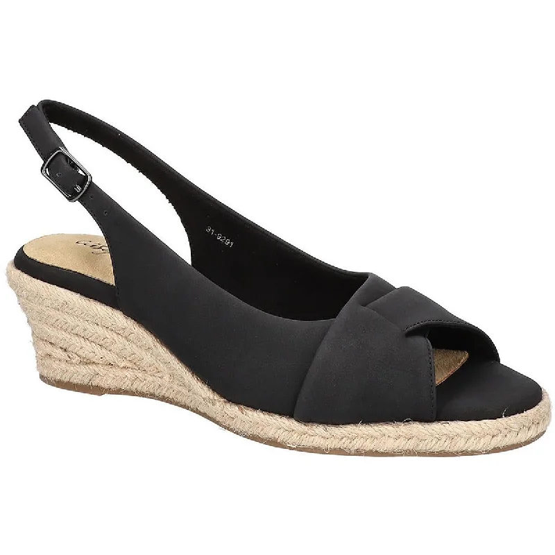 Water-Resistant Shoes Sale Devlin Womens Faux Leather Peep-Toe Wedge Sandals