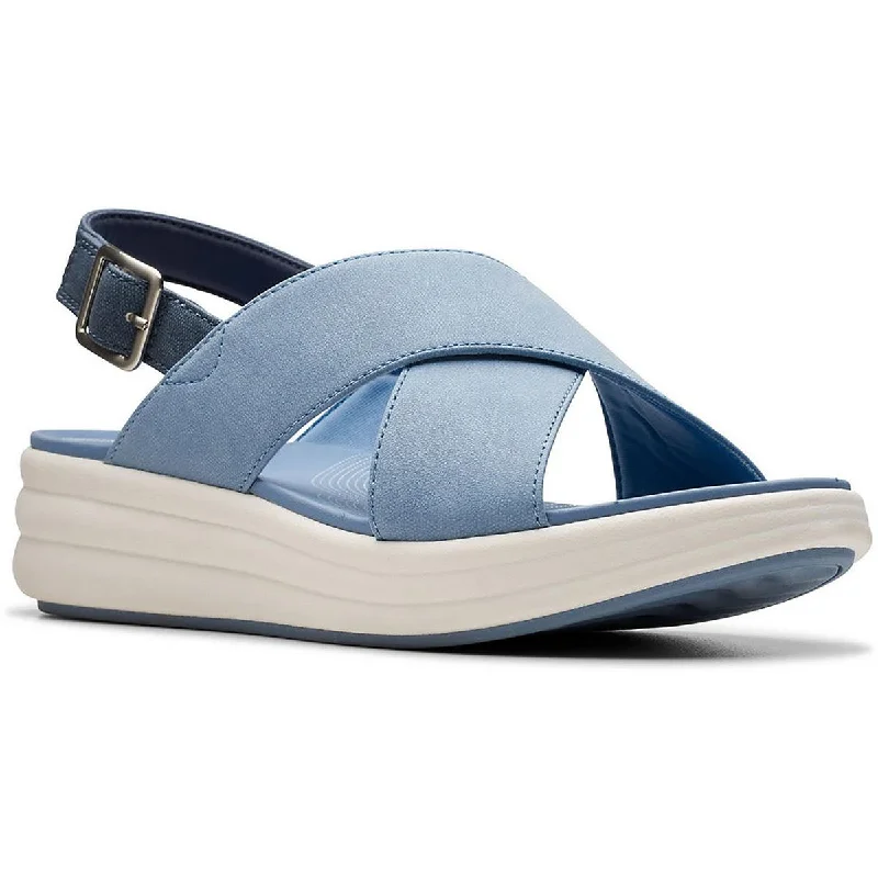 Ultra-Soft Flats Deal Drift Sun Womens Faux Leather Cri- Slingback Sandals