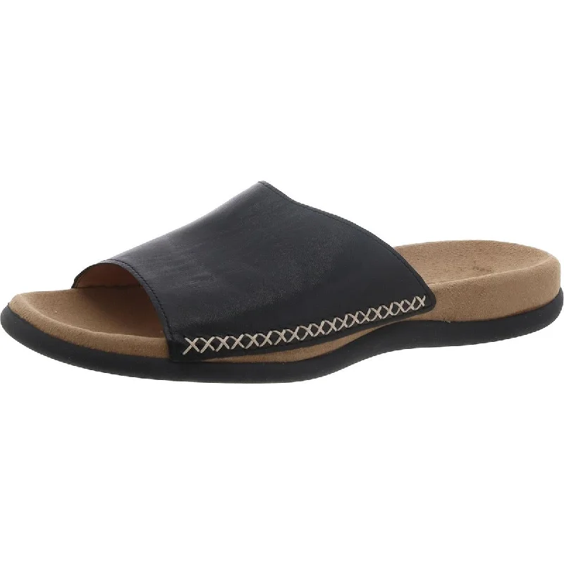 Elegant Evening Shoes Deal Womens Leather Slip On Slide Sandals