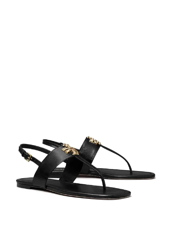 Stylish Walking Shoes Tory Burch Women's Eleanor Flat Sandal, Perfect Black
