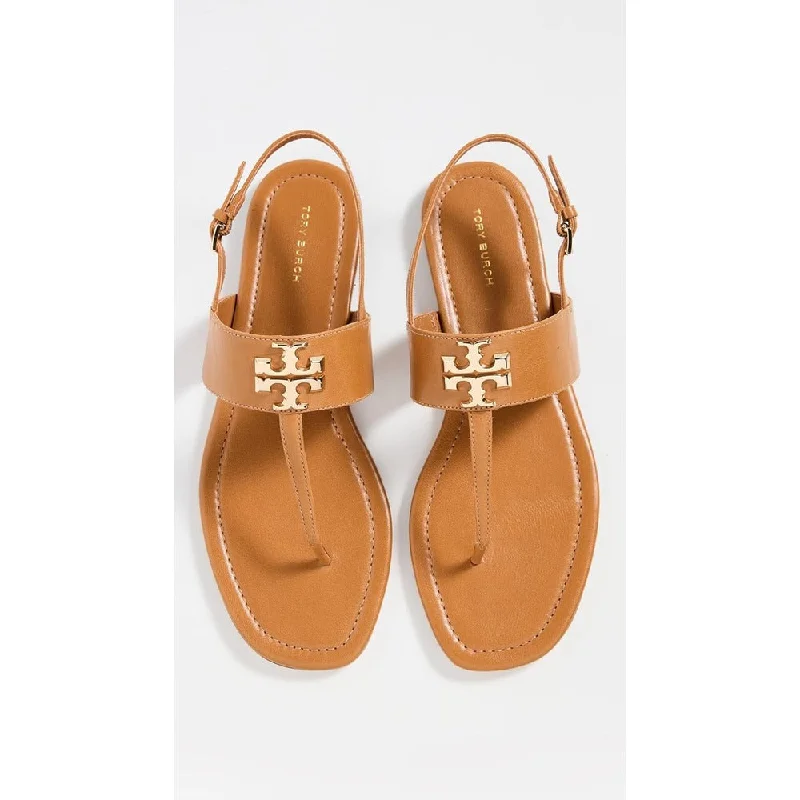 Street-Style Slip-Ons Tory Burch Women's Eleanor Thong Sandals, Caramel Corn