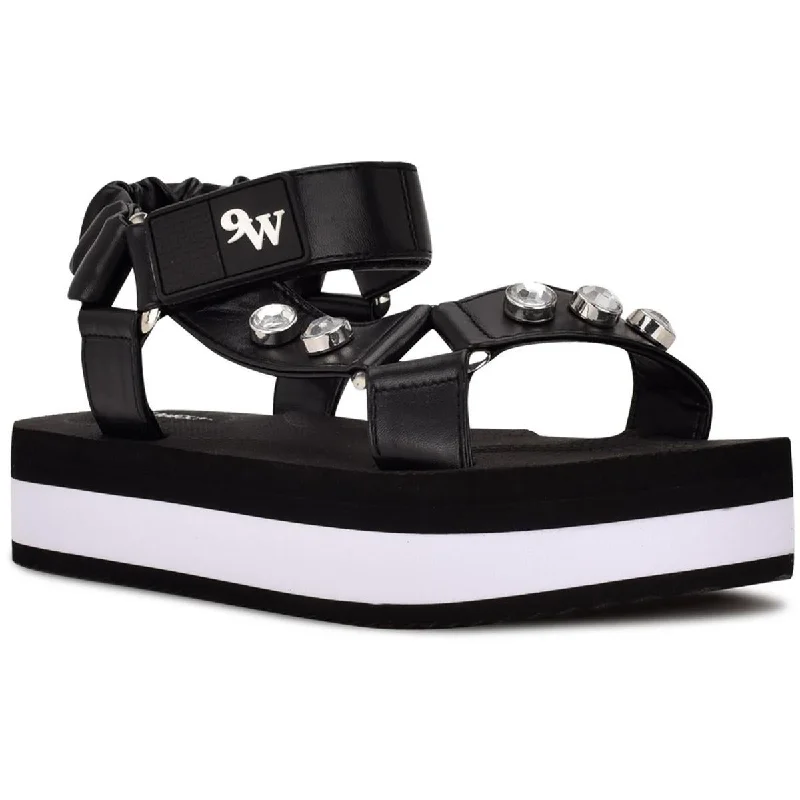 High-Fashion Casual Shoes Cutie 3 Womens Faux Leather Jeweled Ankle Strap