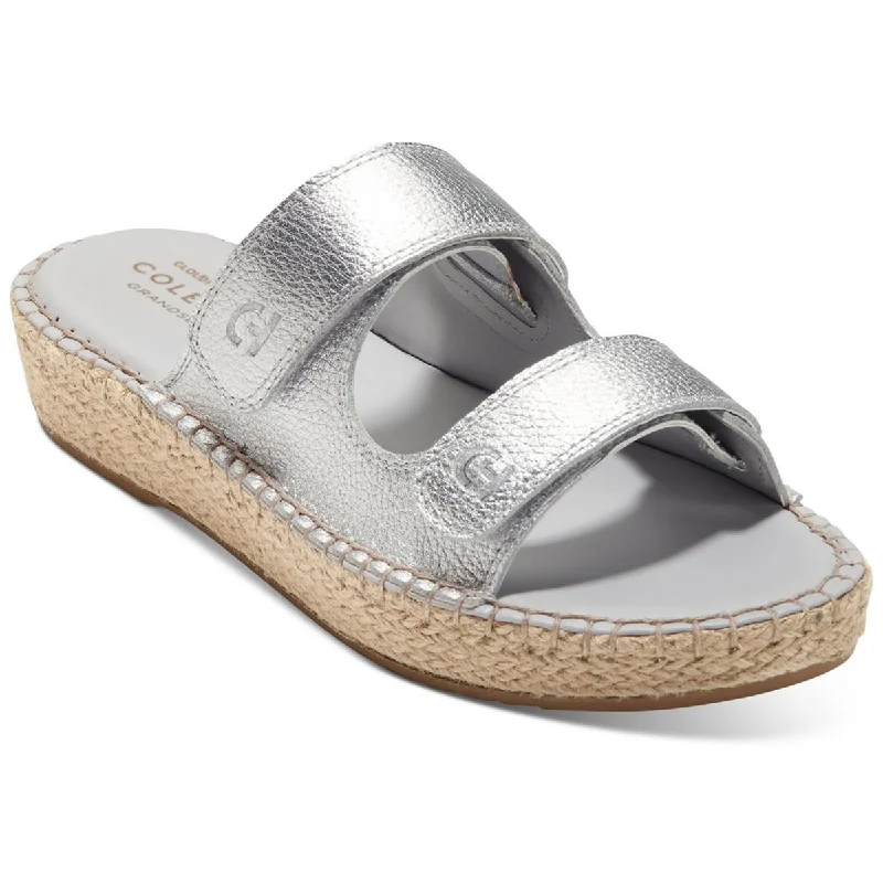Save Big CLOUDESPADRILLE Womens Faux Leather Slip On Slide Sandals