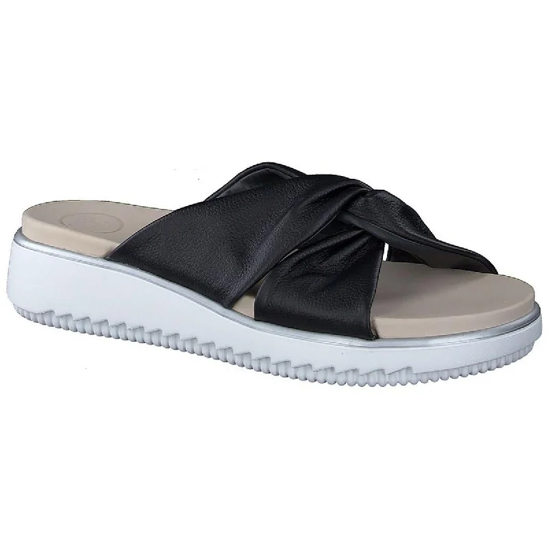 Seasonal Fashion TIKI Womens Leather Open toe Slide Sandals