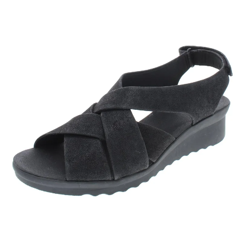 Chic Style Caddell Bright Womens Faux Suede Criss-Cross Wedges