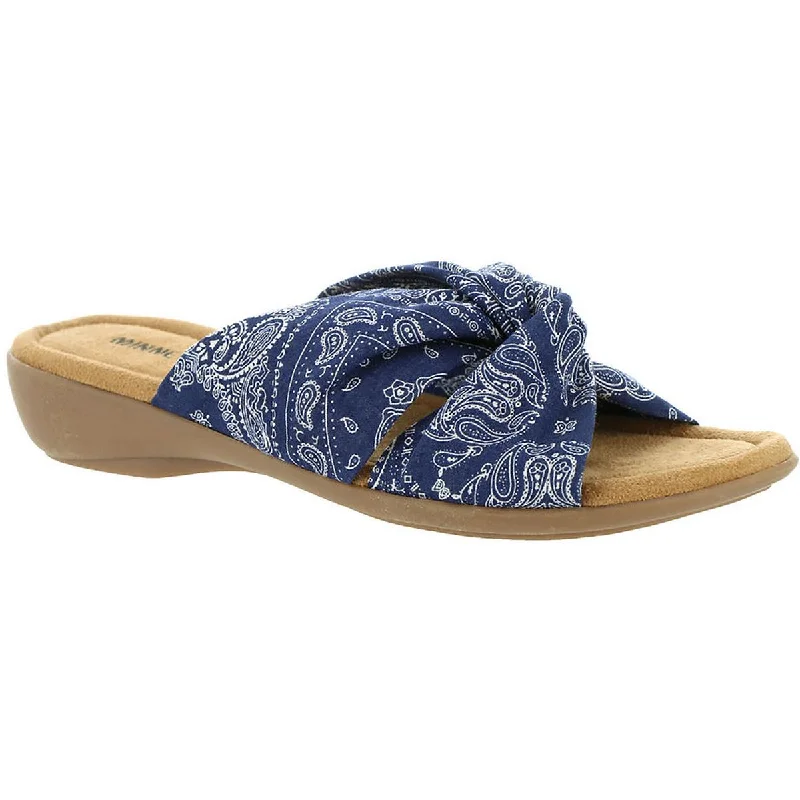 Fashion Forward Womens Slip On Knot Slide Sandals