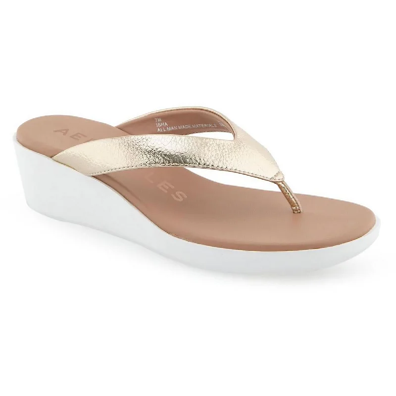 Weekend Exclusive ISHA Womens Faux Leather Slip On Flip-Flops
