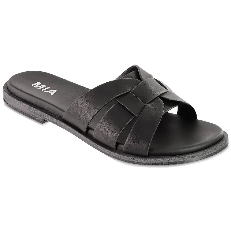 Mega Sale POLIANA Womens Faux Leather flats Flatform Sandals