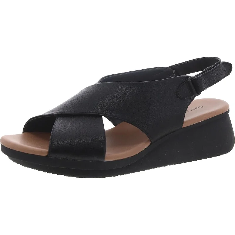 Flash Discount Victoria Womens Faux Leather Criss-Cross Wedge Sandals