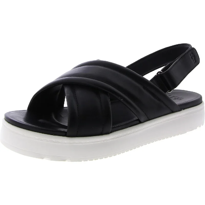 Hot Trends Womens Leather Adjustable Slingback Sandals