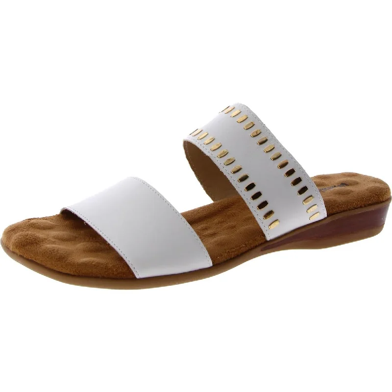Fashion Essentials Womens Slip On Embellished Slide Sandals