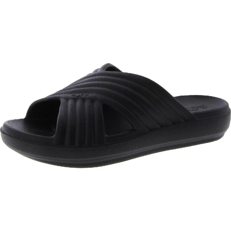 Seasonal Trends Rivie Womens Slip-On Casual Pool Slides