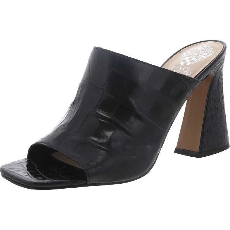 Seasonal Sale Reckenda Womens Leather Square Toe Block Heel