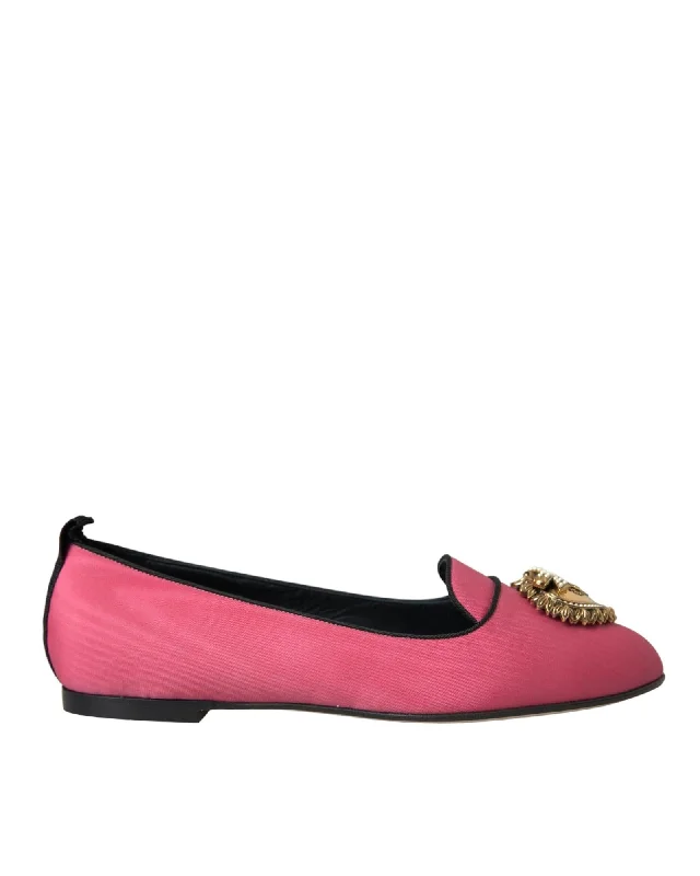 Dolce & Gabbana  Portofino Satin Flats - Pink