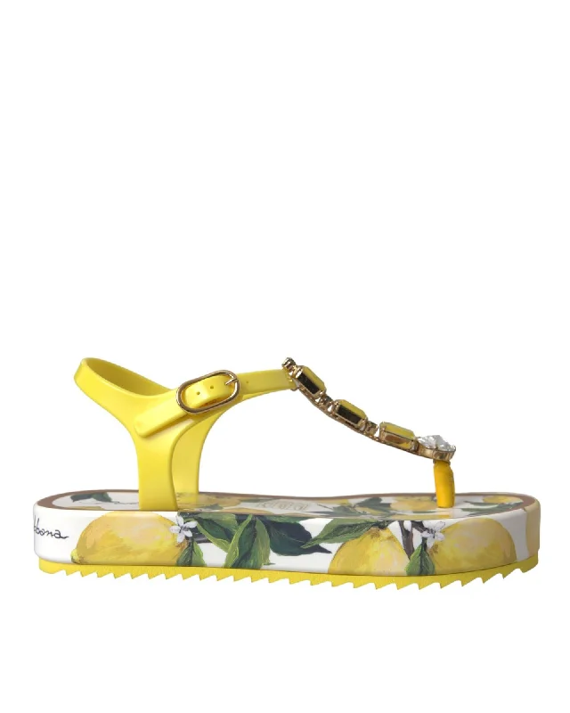 Dolce & Gabbana  Lemon Print Flat Sandals