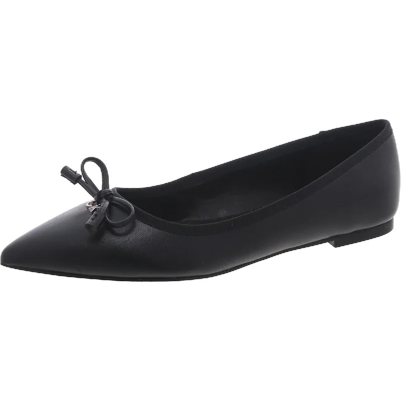 Aolina Womens Faux Leather Bow Ballet Flats