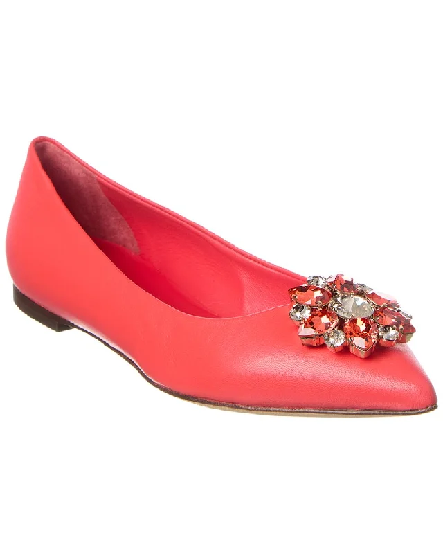 Dolce & Gabbana Jewel Embellished Leather Flat