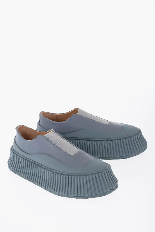 Cool Prices Jil Sander Leather Slip-On Sneakers With Platform Sole 35 Shoes EU