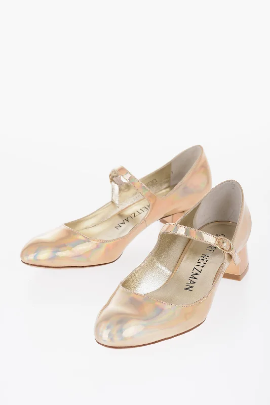 Trendy Women's Shoes Stuart Weitzman Iridescent Effcet Leather VIVIENNE Mary Jane Pumps With Heel 39.5 Shoes EU Trendy Women's Shoes Stuart Weitzman Iridescent Effcet Leather VIVIENNE Mary Jane Pumps With Heel 39.5 Shoes EU