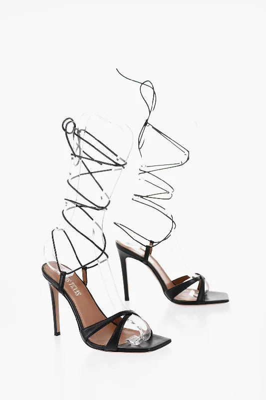 Elegant Evening Shoes Deal Paris Texas Square Toe Leather Lace-up Sandals Heel 10.5cm 36.5 Shoes EU Elegant Evening Shoes Deal Paris Texas Square Toe Leather Lace-up Sandals Heel 10.5cm 36.5 Shoes EU