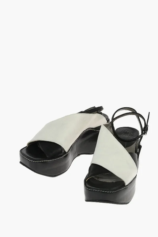 Enjoy Discount Ixos Two-Tone Leather SILENE Wedge Sandals 7cm 41 Shoes EU