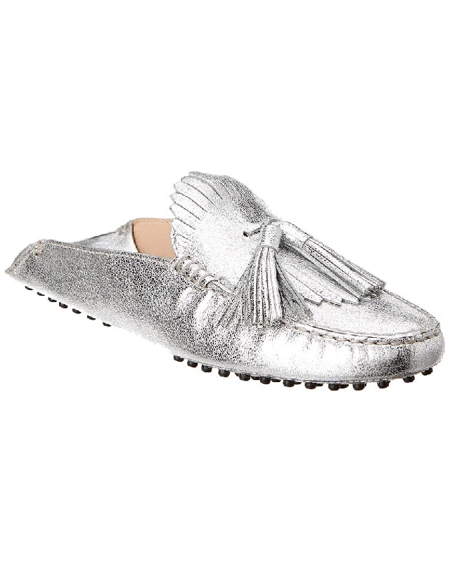 Tod’S Metallic Leather Moccasin