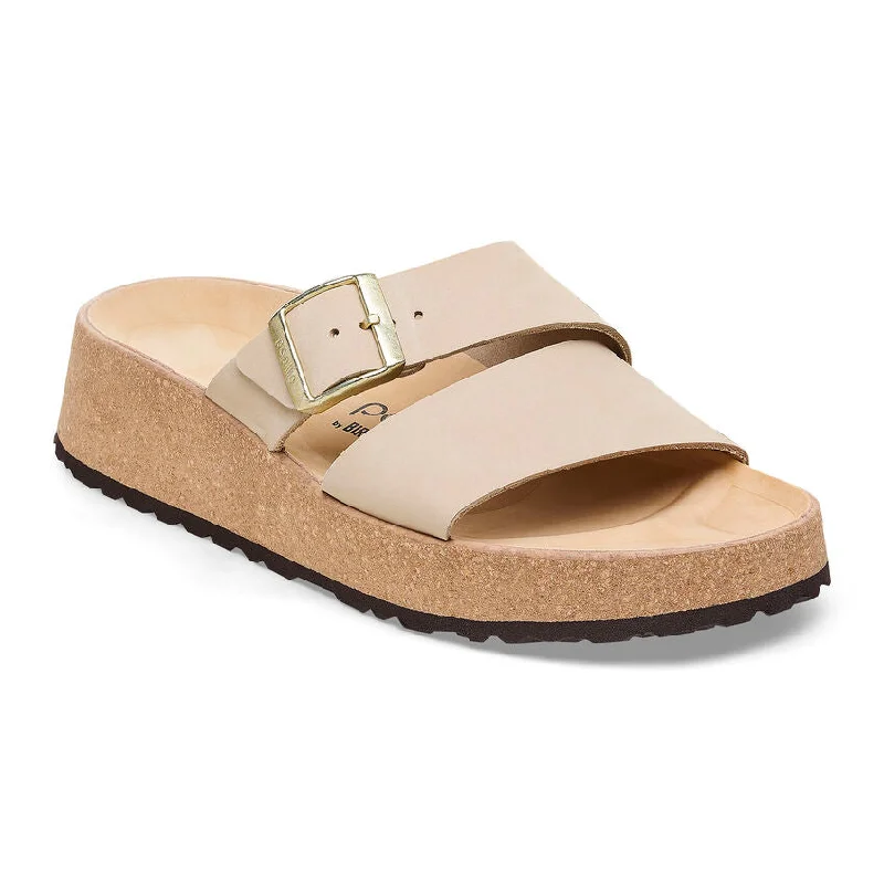 All-Season Shoes Deal Birkenstock Almina Nubuck Leather Sandcastle Women's