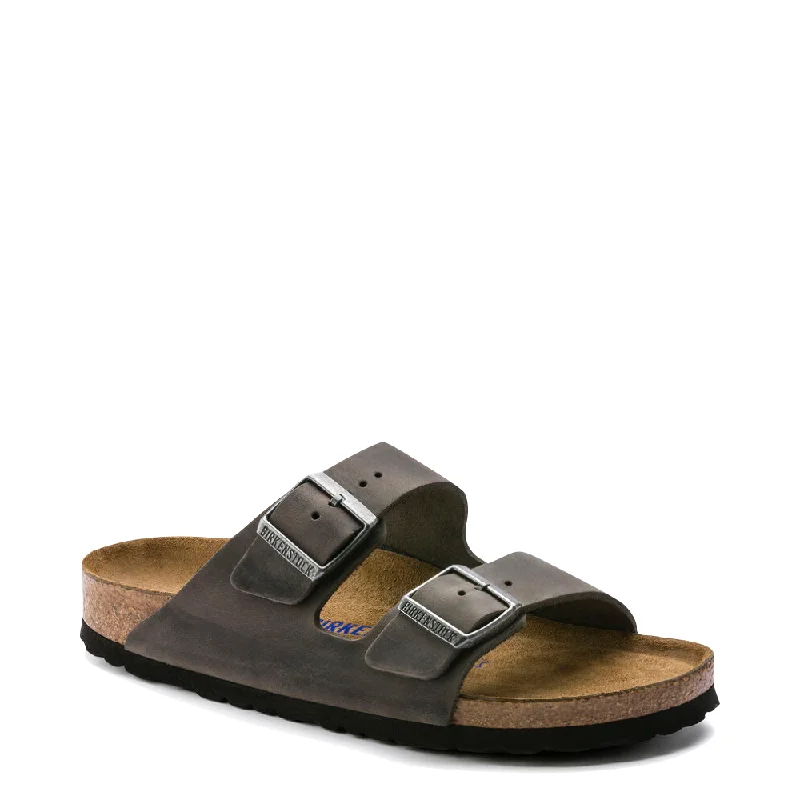 Daring Fashion Promotions Birkenstock Arizona Oiled Leather Soft Footbed Sandal in Iron Grey Daring Fashion Promotions Birkenstock Arizona Oiled Leather Soft Footbed Sandal in Iron Grey