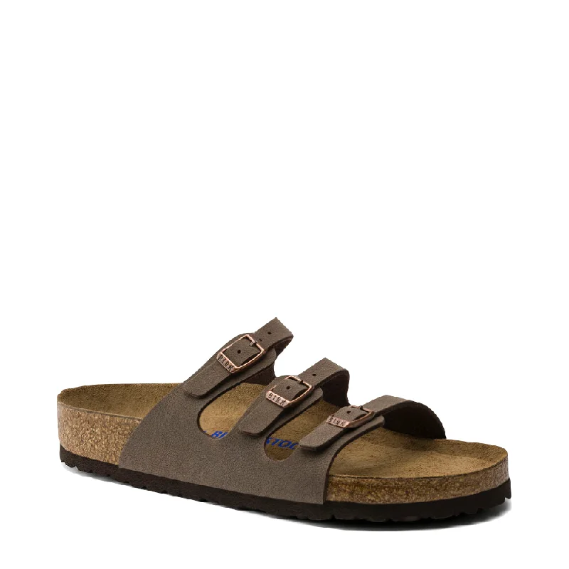 Limited Time Special Offer Birkenstock Women's Florida Soft Footbed Birkibuc Sandal in Mocha