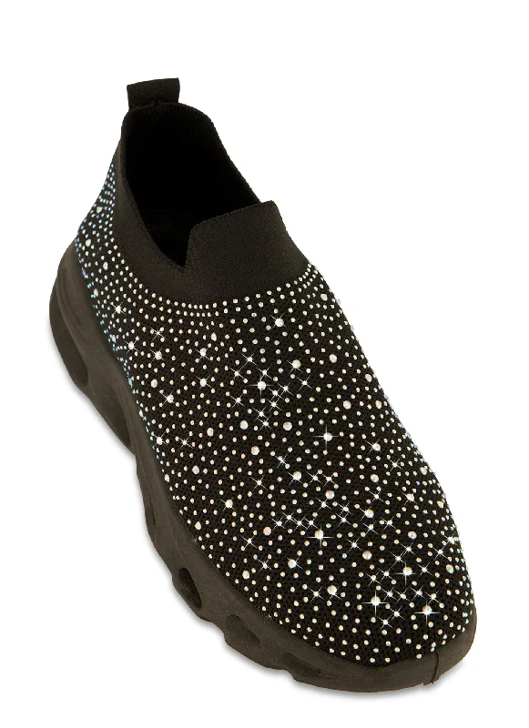 Flash Sale Online Rhinestone Cut Out Sole Slip On Sneakers
