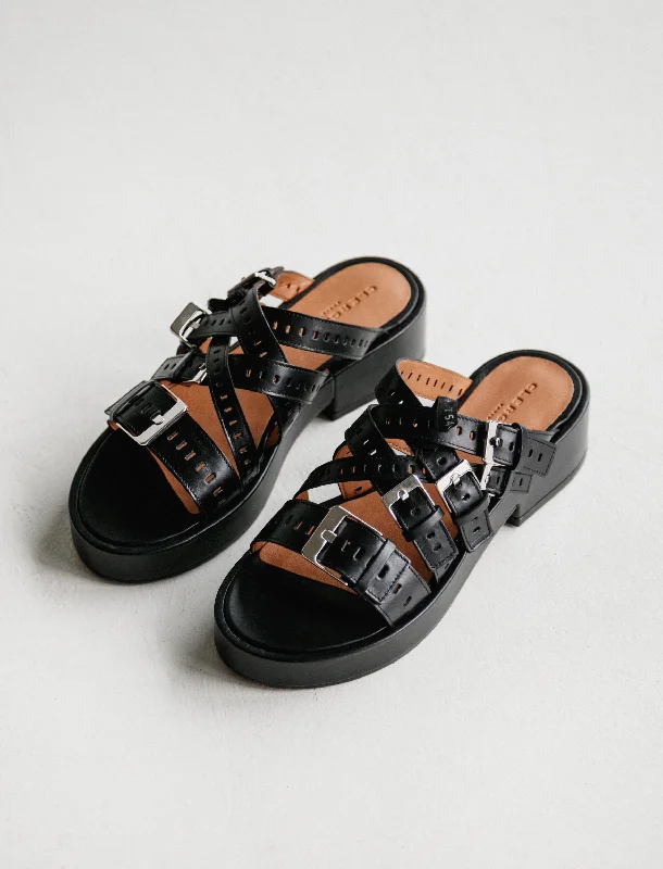 Contemporary Fashion Sale Fantom Buckle Sandal Black