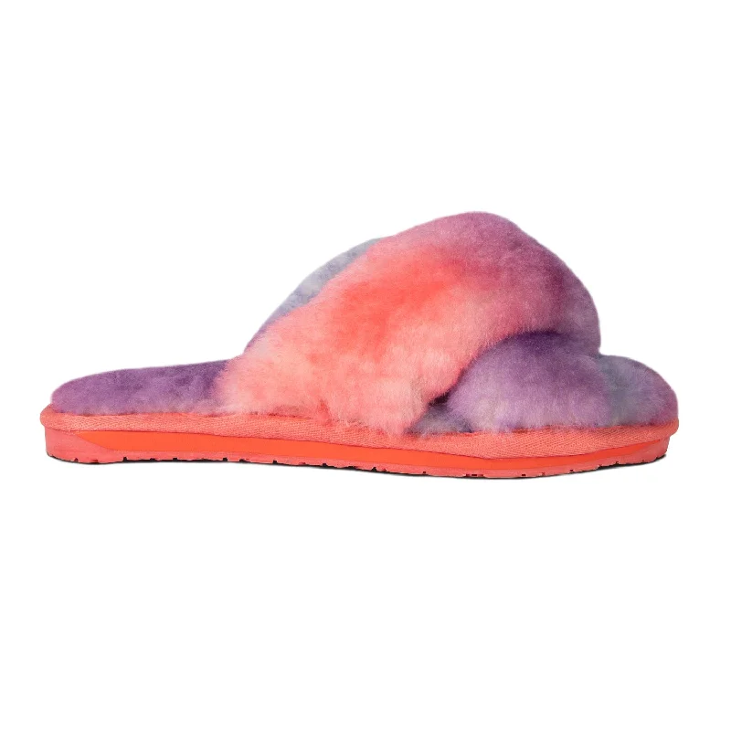 Vintage-Inspired Footwear Sale Ladies Duo-Tone Emma Sheepskin Slipper Tie/Dye